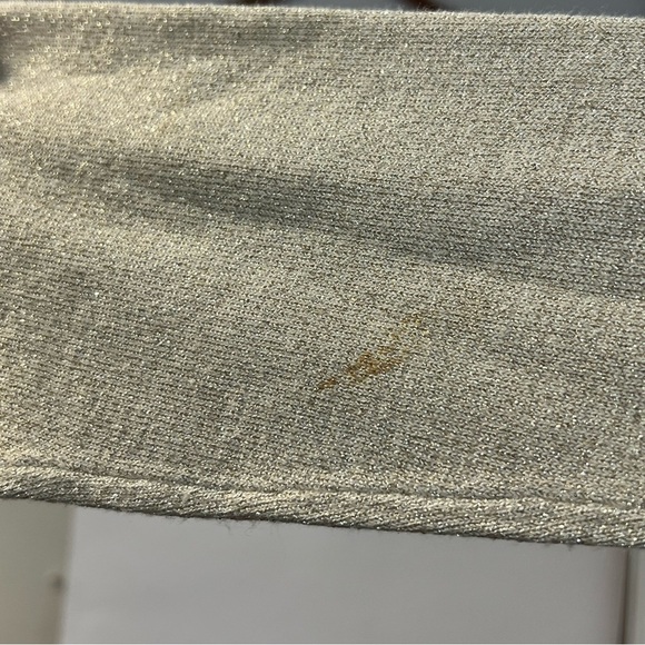 Inc. Metallic Gold Metallic V- Neck Sweater Size Medium - Picture 7 of 9